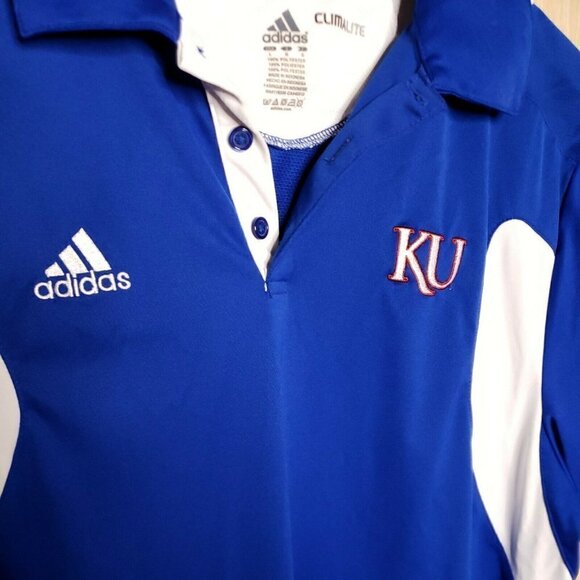 Adidas Climalite Mens University Of Kansas Blue Polo Large - Picture 3 of 6